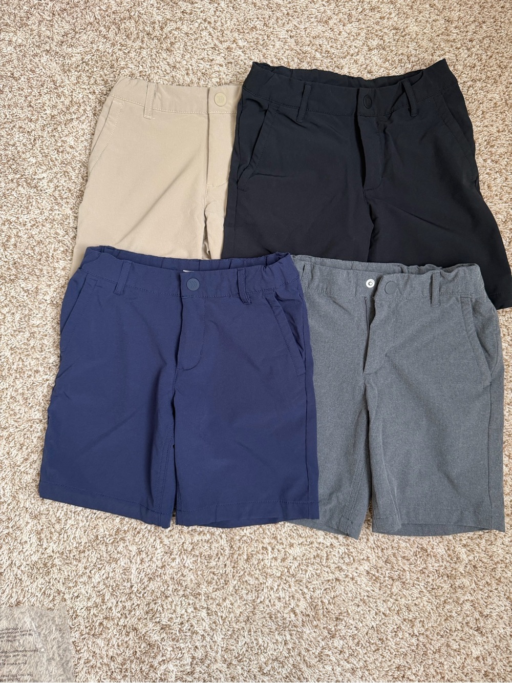All In Motion Kids 4-Pack Shorts - Navy, Black, Gray, Khaki